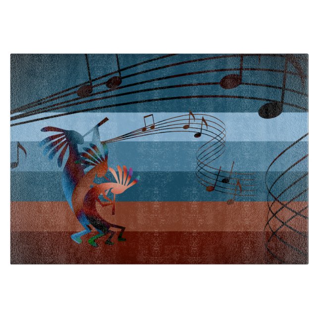 Southwest Kokopelli Music Bronzed Schneidebrett (Vorderseite)