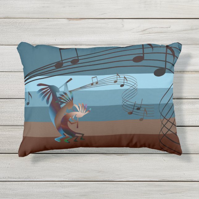 Southwest Kokopelli Music Outdoor Accent Pillow Kissen Für Draußen (Vorderseite)