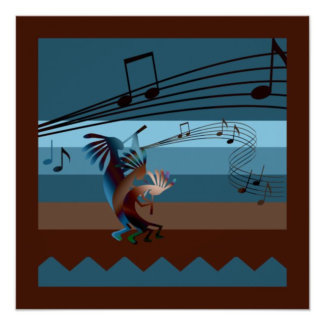 Southwest Kokopelli Music Poster (Vorderseite)