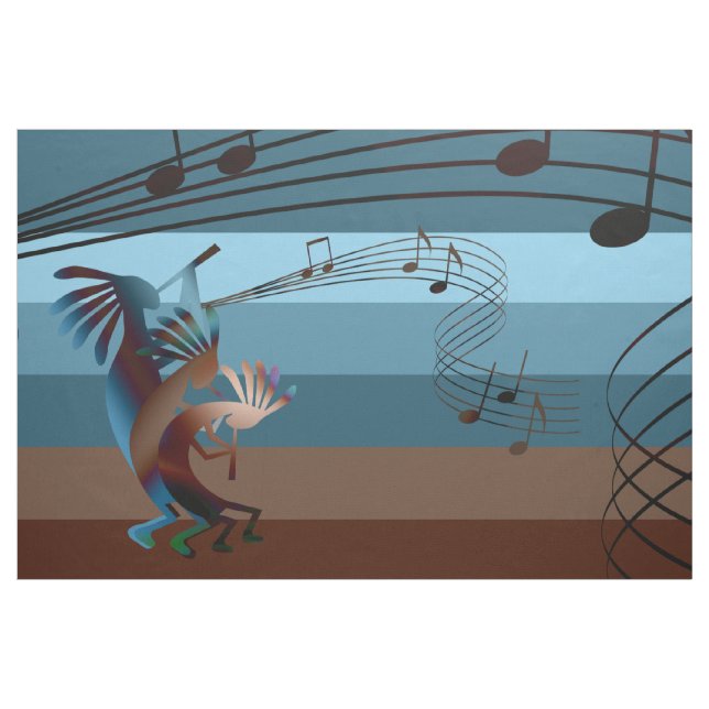Southwest Kokopelli Music Stoff (Fat Quarter (45,7 x 55,9 cm))