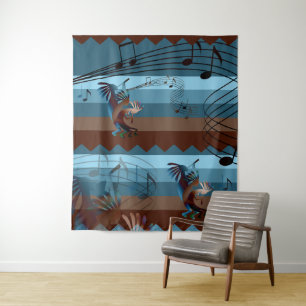 Southwest Kokopelli Music XL Tapestry Wandteppich