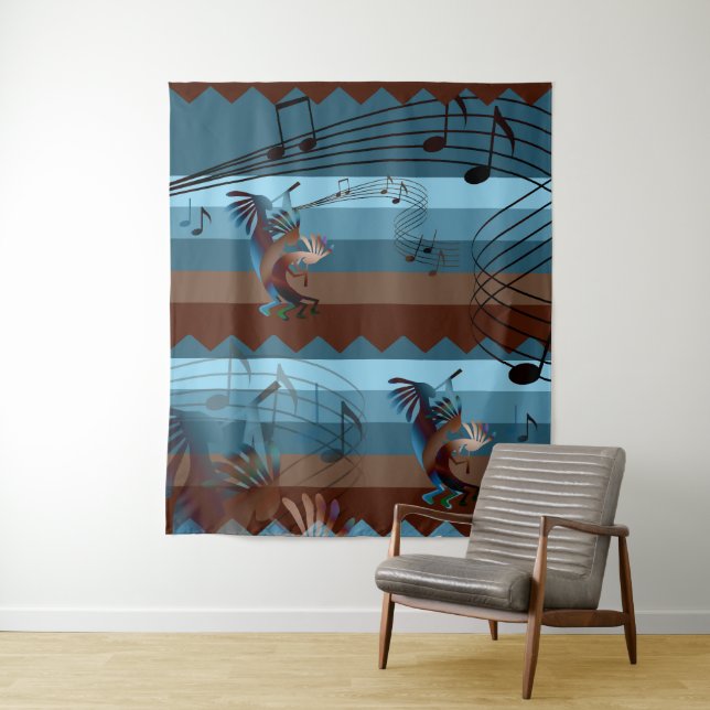 Southwest Kokopelli Music XL Tapestry Wandteppich (Beispiel)