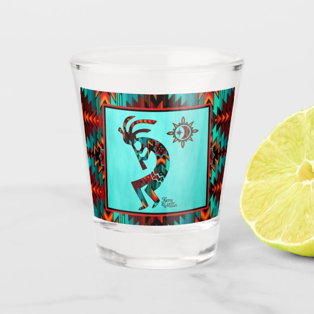Southwest Kokopelli Shot Glass Schnapsglas (Vorderseite)