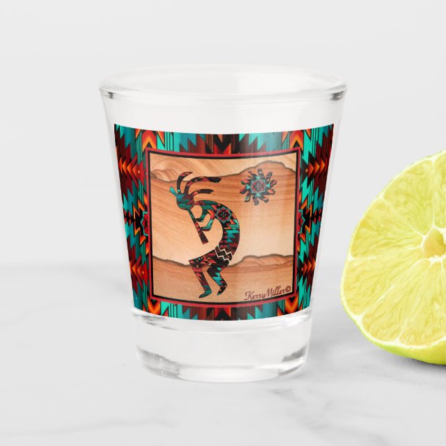 Southwest Kokopelli Shot Glass Schnapsglas (Vorderseite)