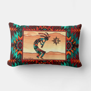 Southwest Kokopelli Throw Pillow Lendenkissen