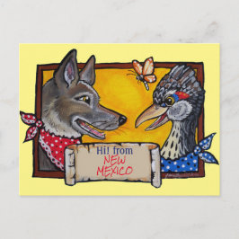 Southwest New Mexico Coyote Roadrunner Souvenir Postkarte