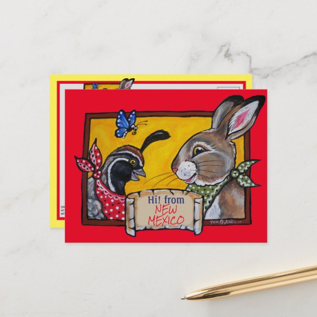 Southwest New Mexico Kaninchen Wüste Souvenir Postkarte (Vorderseite/Rückseite Beispiel)