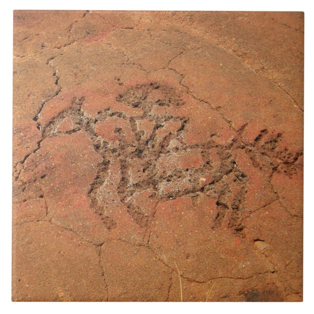 Southwest Petroglyph Keramik Tile Fliese (Vorderseite)