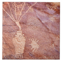 Southwest Petroglyph Keramik Tile