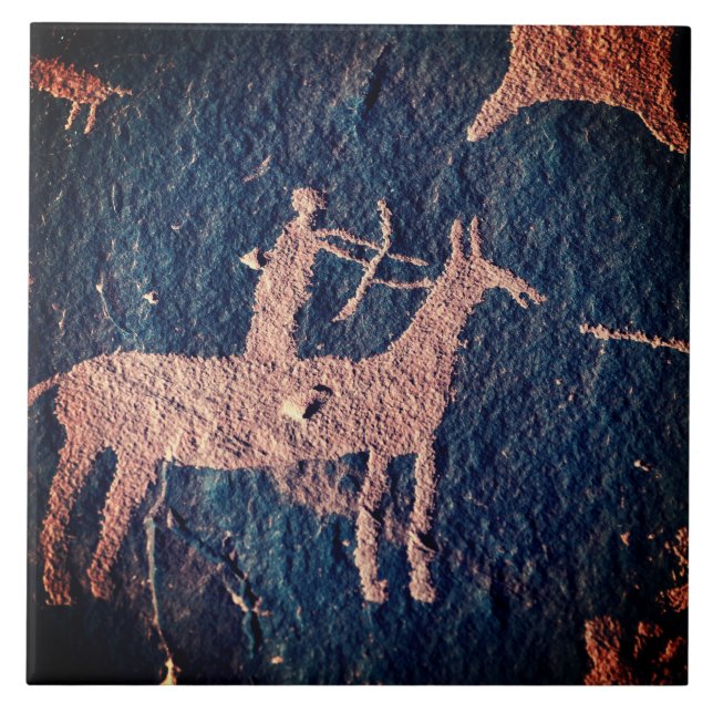Southwest Petroglyph Prehistorisches Kunstmuseum K Fliese (Vorderseite)