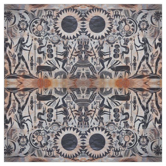 Southwest Petroglyphs Kachina Dancer Pattern Stoff (Muster)