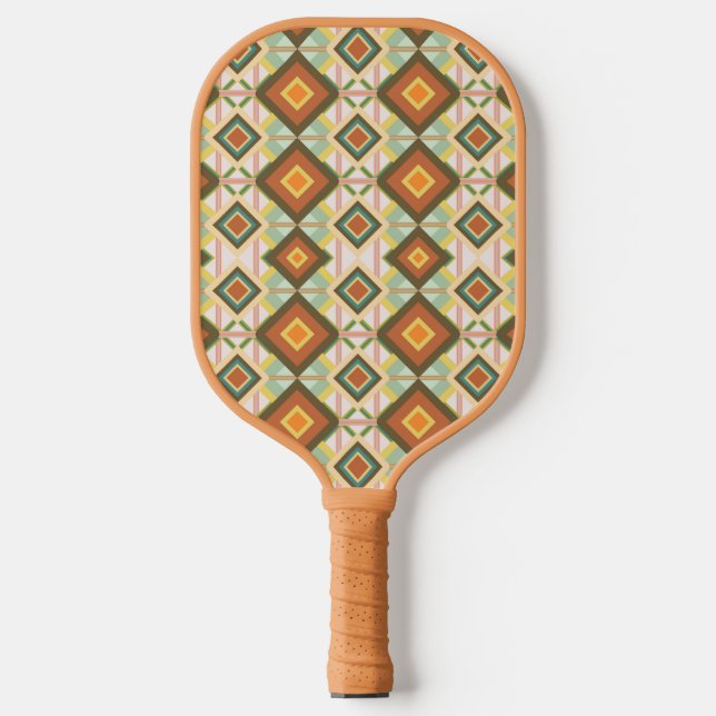 Southwest Retro Pop Art Diamanten Gemustert Pickleball Schläger (Vorderseite)