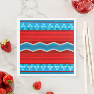 Southwest River Canyon Geometric Red Turquoise Serviette