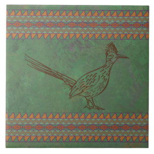 Southwest Roadrunner Beifuß Grün Fliese