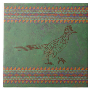 Southwest Roadrunner Beifuß Grün Fliese