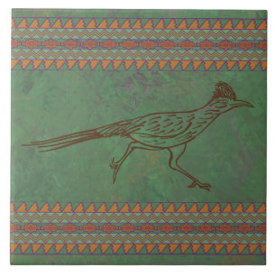 Southwest Roadrunner Beifuß Grün Fliese