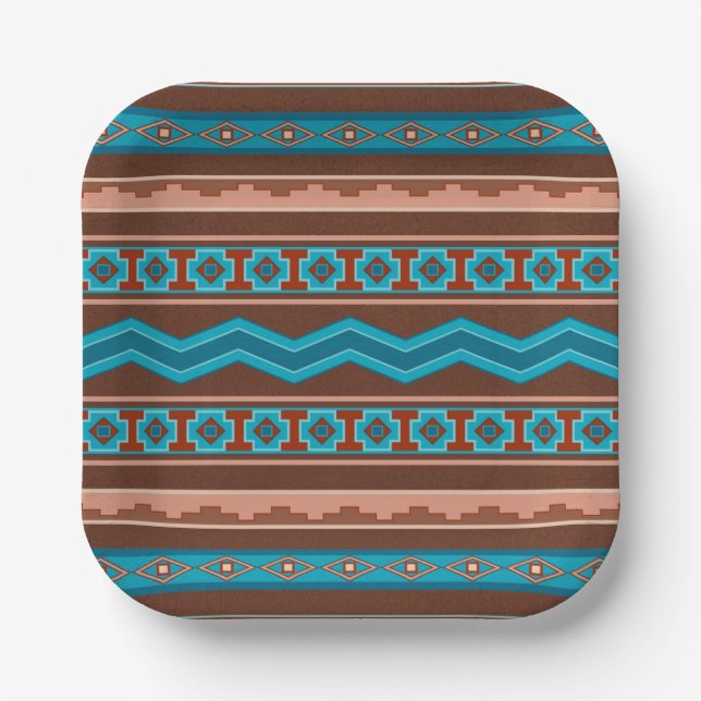 Southwest Style Geometric Cameron Gorge Design Pappteller (Vorderseite)