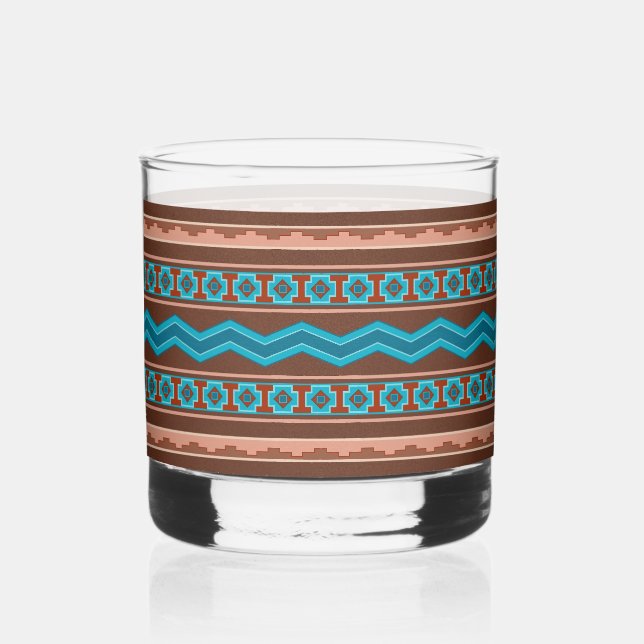 Southwest Style Geometric Cameron Gorge Design Whiskyglas (Vorderseite)