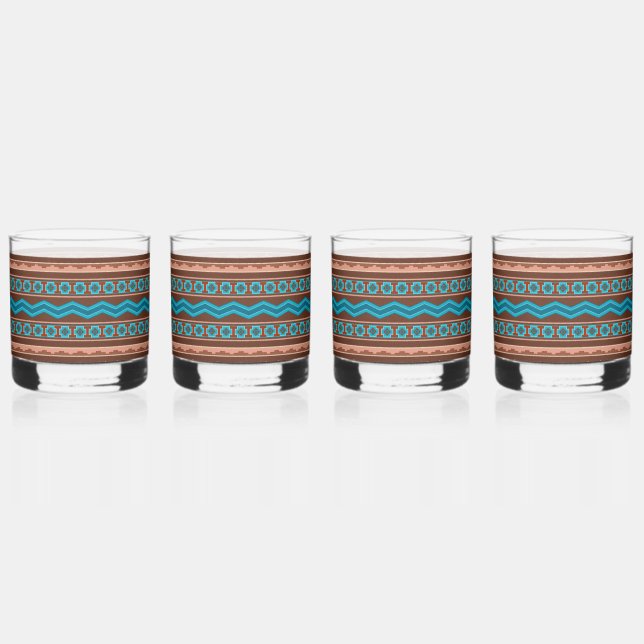 Southwest Style Geometric Cameron Gorge Design Whiskyglas (Vorderseite)