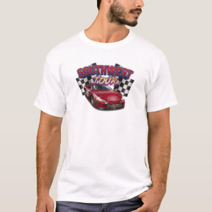 Southwest-Tour rotes Rennwagen kariertes T-Shirt