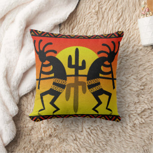 Southwest Tribal Cactus Kokopelli Design Kissen