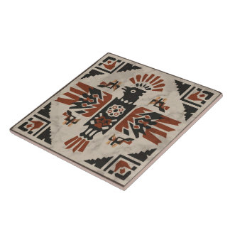 Southwest Tribal Eagle Geometric Ancestral Symbol Fliese