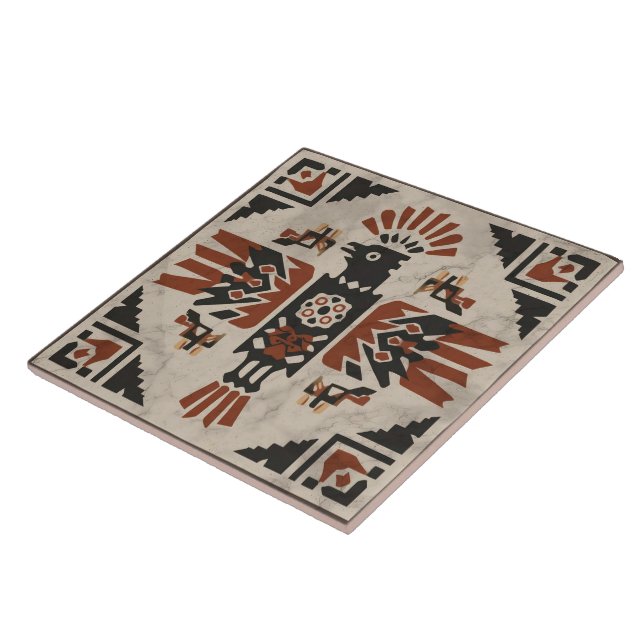 Southwest Tribal Eagle Geometric Ancestral Symbol Fliese (Seite)