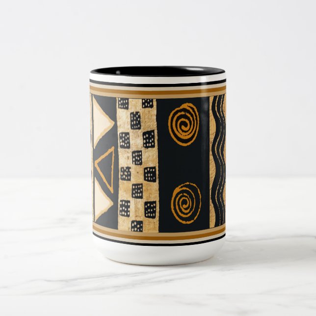 Southwest Tribal Indianerdesign Zweifarbige Tasse (Mittel)