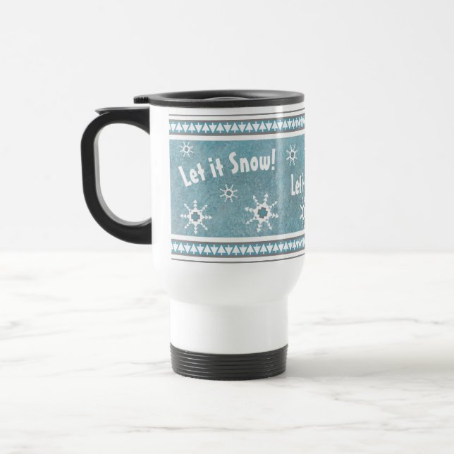 Southwest Winter Geometric Snowflakes Personalized Reisebecher (Links)