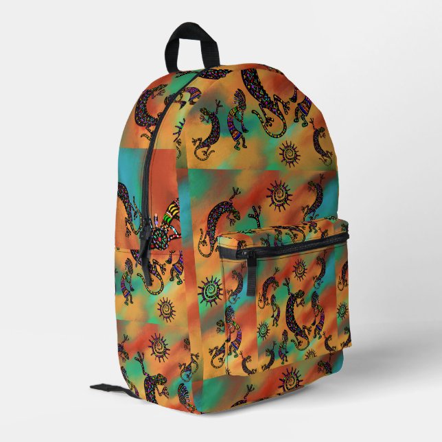 SOUTHWESTERKUNST BEDRUCKTER RUCKSACK (Rückseitige Ecke links)