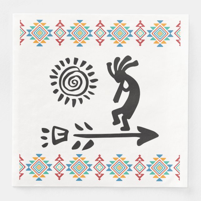 Southwestern Amerikanische Ureinwohner Kokopelli Serviette (Vorderseite)