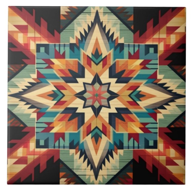 Southwestern/Aztec/Italian Design Keramik Tile Fliese (Vorderseite)