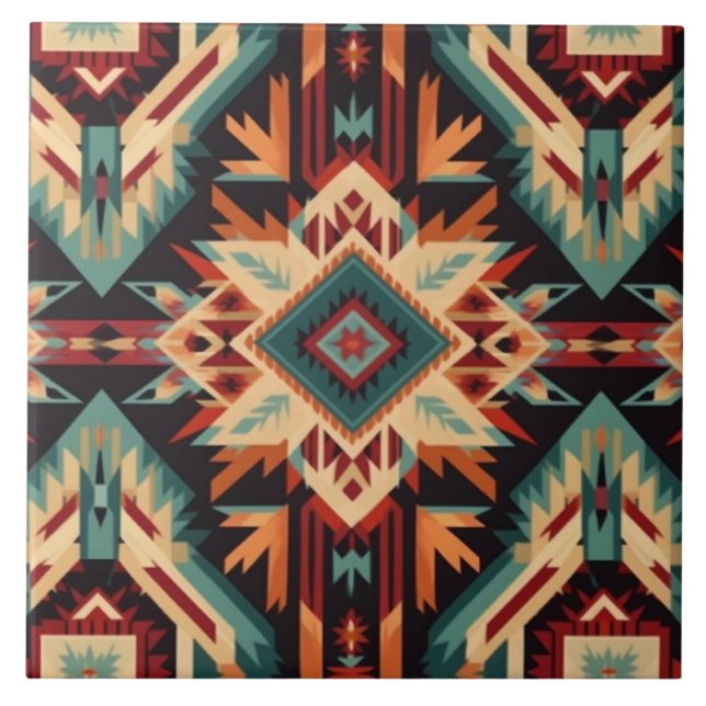 Southwestern/Aztec/Italian Designs Keramik Tile Fliese (Vorderseite)