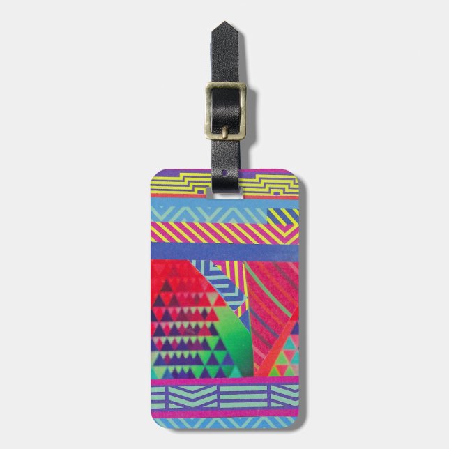 southwestern borders and triangles collage gepäckanhänger (Vorderseite vertikal)