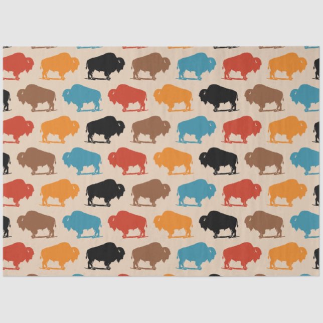 Southwestern Buffalo Pattern Rug Seidenpapier (Vorderseite)