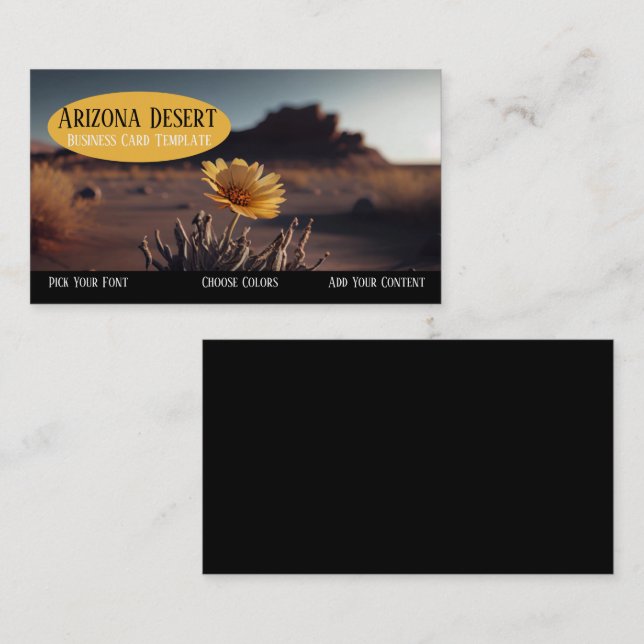 Southwestern Cactus Blume Desert Business Card Visitenkarte (Vorne/Hinten)