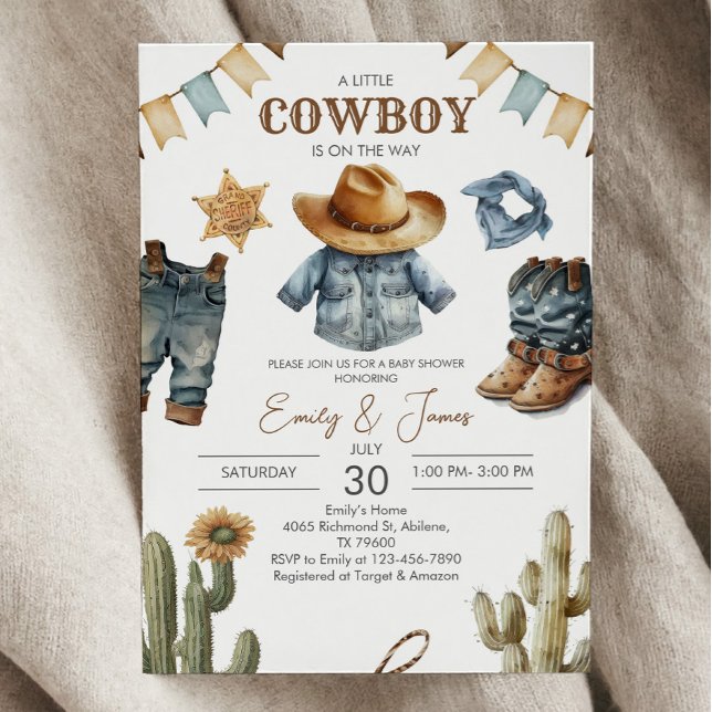Southwestern Cowboy Babydusche Einladung (Von Creator hochgeladen)