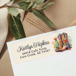 Southwestern Cowgirl Boots Rücksendeadresse Label