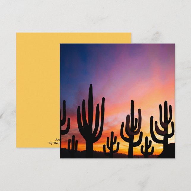 Southwestern Desert Landscape Cactus Sunrise Image Karte (Vorne/Hinten)