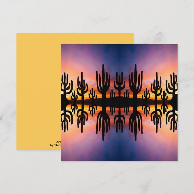 Southwestern Desert Landscape Cactus Sunrise Image Karte (Vorne/Hinten)