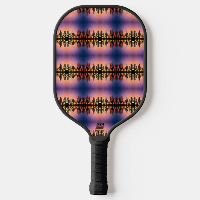 Southwestern Desert Landscape Cactus Sunrise Image Pickleball Schläger (Rückseite)