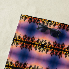 Southwestern Desert Landscape Cactus Sunrise Image Strandtuch