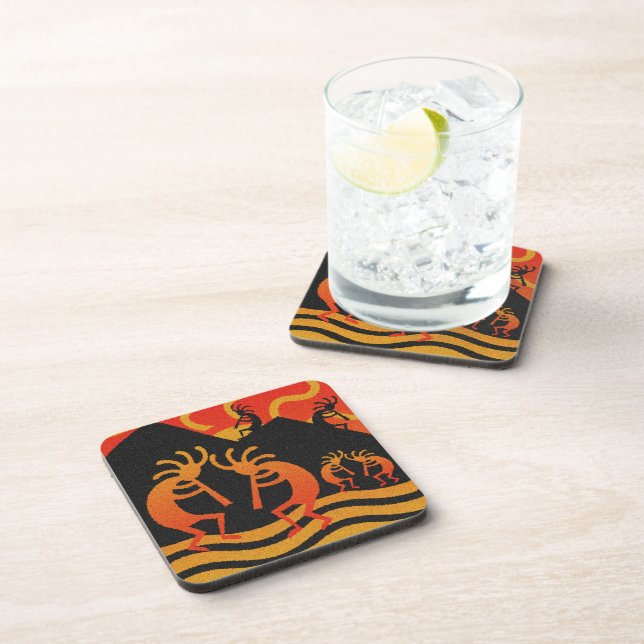 Southwestern Design Wüste Sunset Kokopelli Untersetzer (Rechte Seite)
