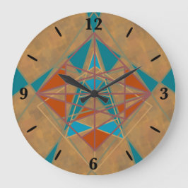 Southwestern Desk Indian Star Design Art Große Wanduhr