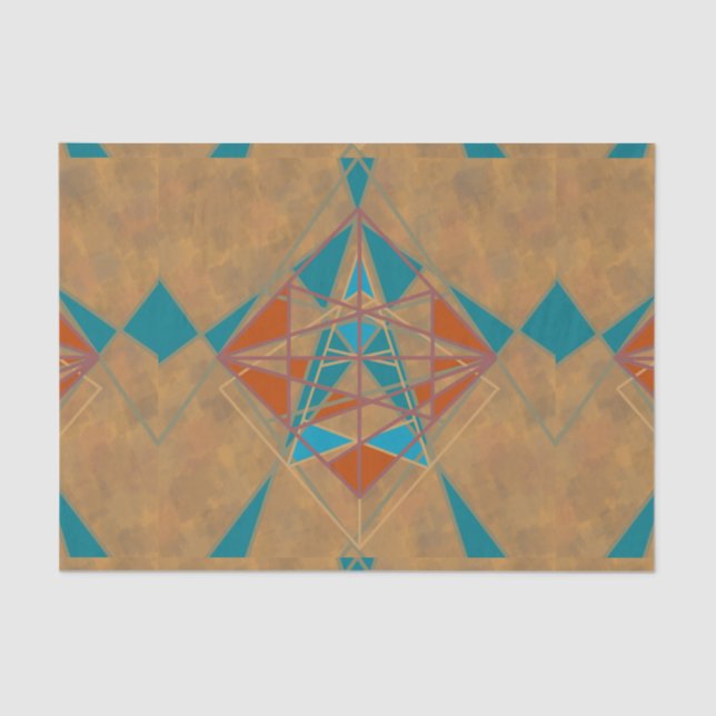 Southwestern Desk Indian Star Design Art Seidenpapier (Vorderseite)