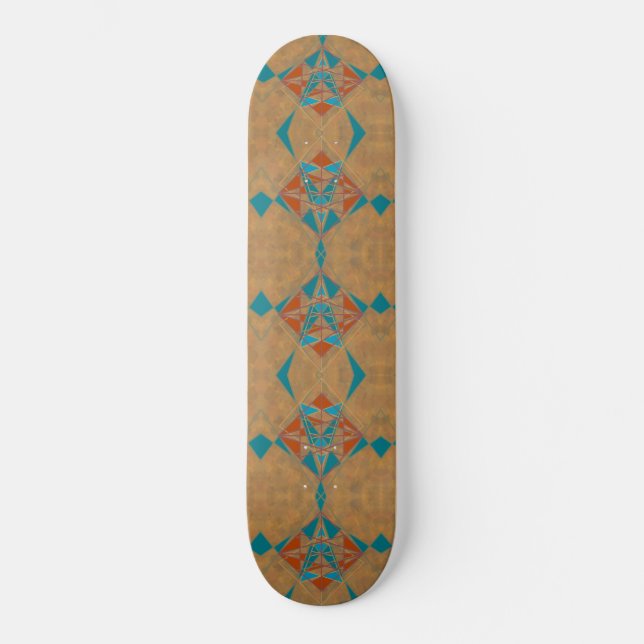 Southwestern Desk Indian Star Design Art Skateboard (Vorderseite)
