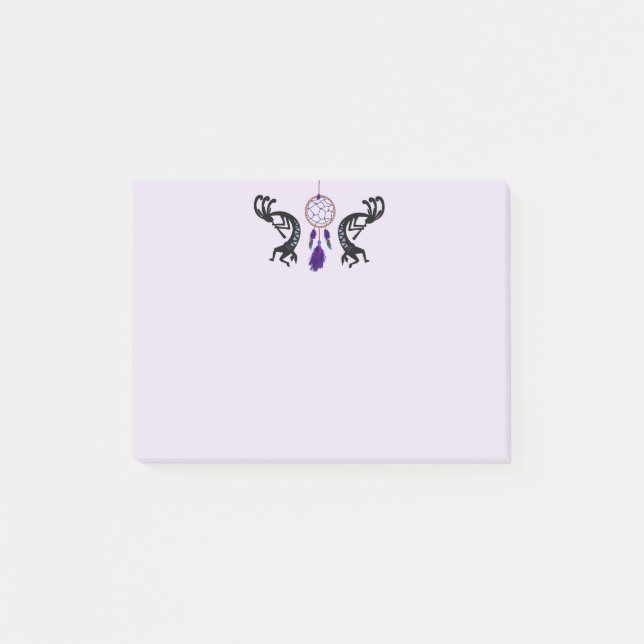 Southwestern Feather Kokopelli Notes Post-it Klebezettel (Vorderseite)