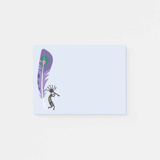Southwestern Feather Kokopelli Post-it Notes Klebezettel (Vorderseite)