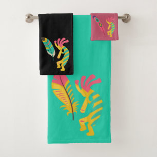 Southwestern Feathers Kokopelli Badetuch Set