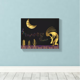 Southwestern Gold Kokopelli Wall Leinwanddruck